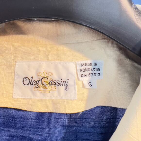 Oleg Cassini 100% Silk Dress Woman's 6 VINATGE Couture Hong Kong Double Breasted - Picture 2 of 15